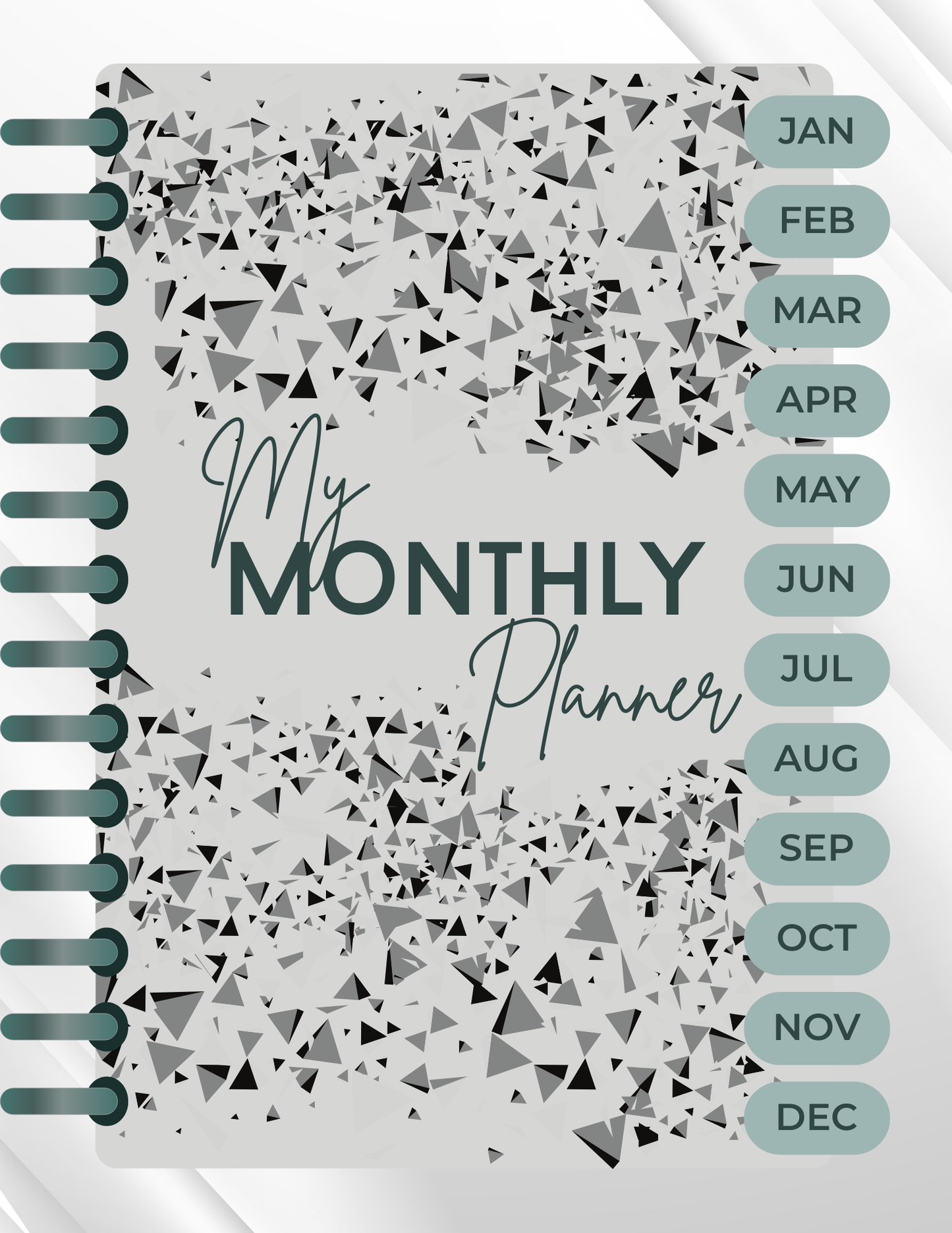 Reusable Hyperlinked Monthly Planner (iPad/Goodnotes) in PDF