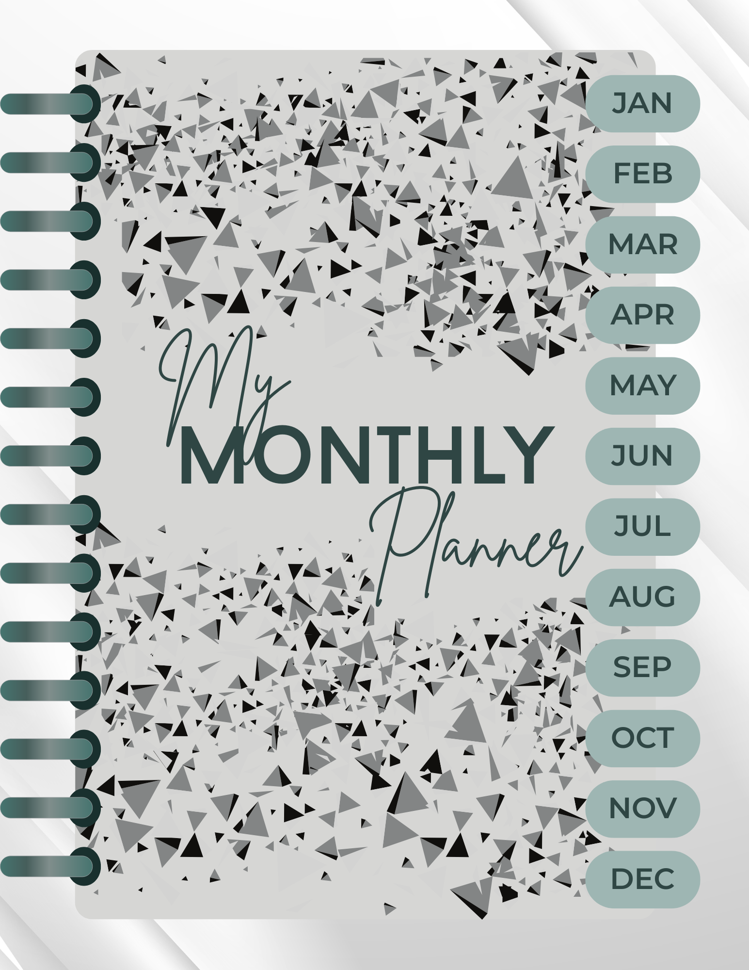 Reusable Hyperlinked Monthly Planner (iPad/Goodnotes) in PDF